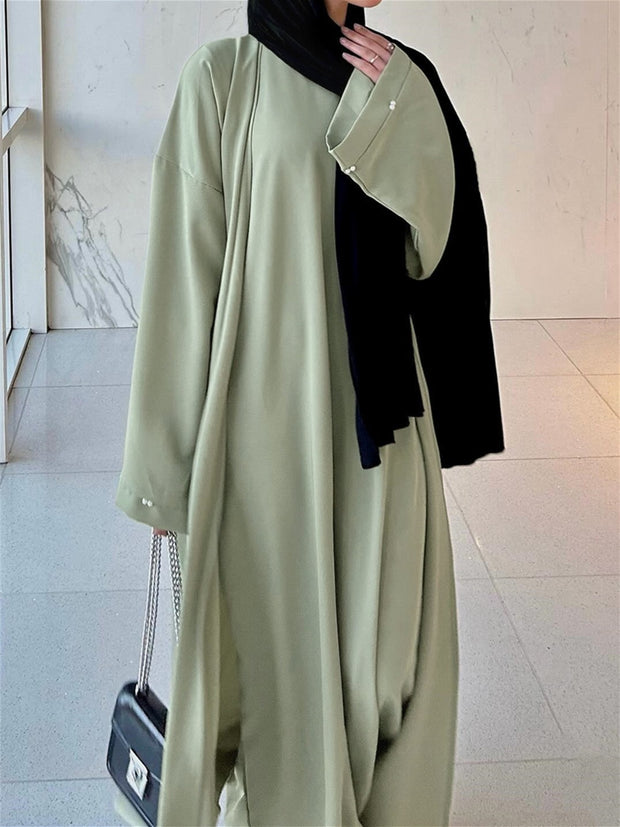 Light Green Casual Abaya Dress